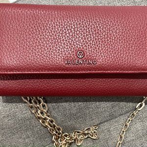 VALENTINO Palmellato Leather Chain Wallet